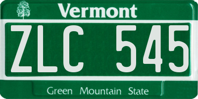 VT license plate ZLC545