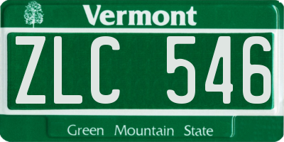 VT license plate ZLC546