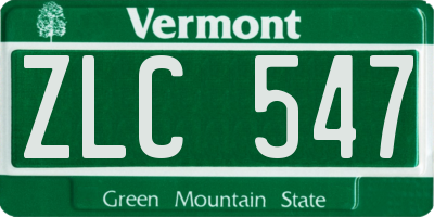 VT license plate ZLC547