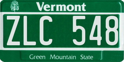 VT license plate ZLC548