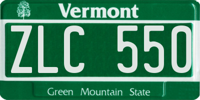 VT license plate ZLC550