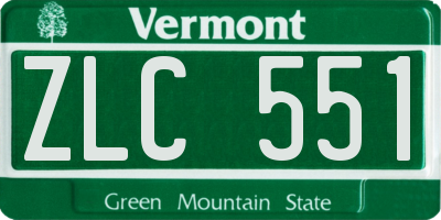 VT license plate ZLC551