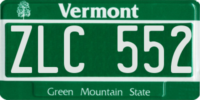 VT license plate ZLC552