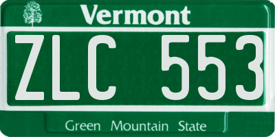 VT license plate ZLC553