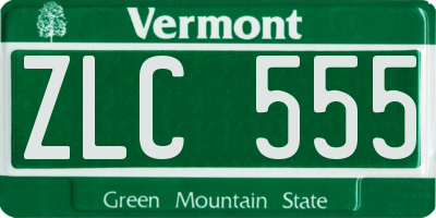 VT license plate ZLC555