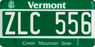 VT license plate ZLC556