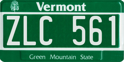VT license plate ZLC561