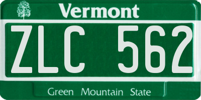 VT license plate ZLC562