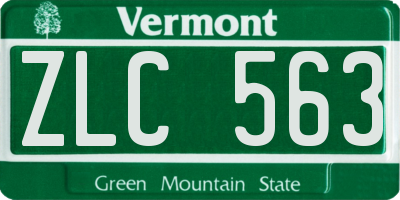VT license plate ZLC563