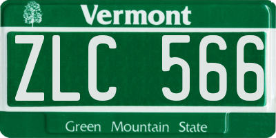 VT license plate ZLC566