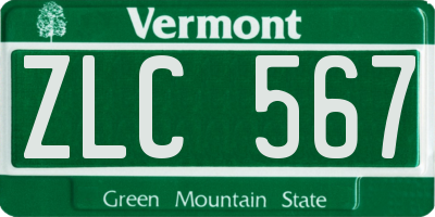 VT license plate ZLC567