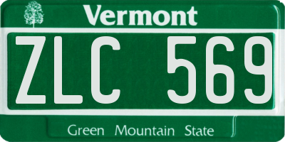 VT license plate ZLC569