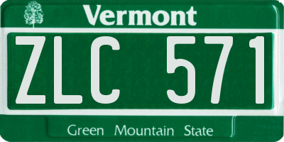 VT license plate ZLC571