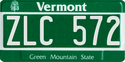VT license plate ZLC572