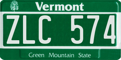 VT license plate ZLC574