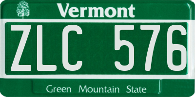 VT license plate ZLC576