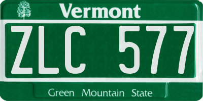 VT license plate ZLC577