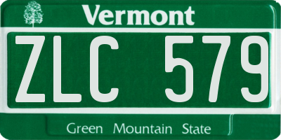 VT license plate ZLC579