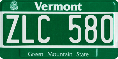 VT license plate ZLC580