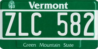 VT license plate ZLC582