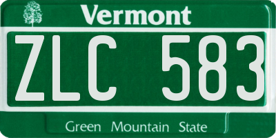 VT license plate ZLC583