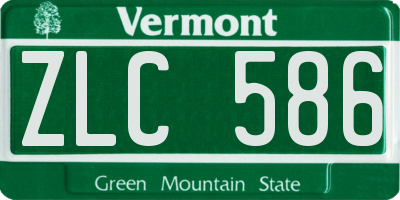 VT license plate ZLC586
