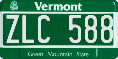 VT license plate ZLC588