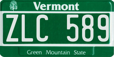 VT license plate ZLC589