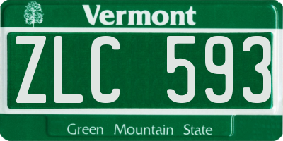 VT license plate ZLC593