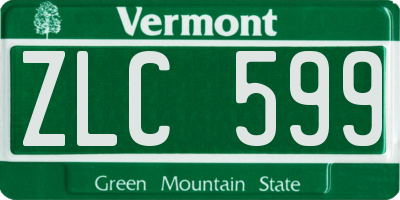 VT license plate ZLC599