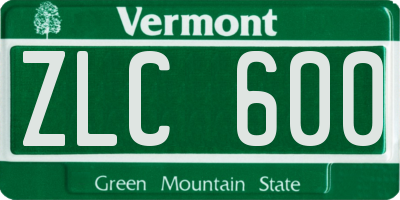 VT license plate ZLC600