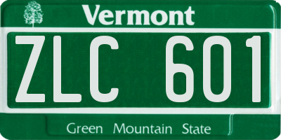 VT license plate ZLC601