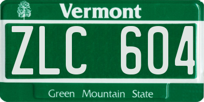 VT license plate ZLC604