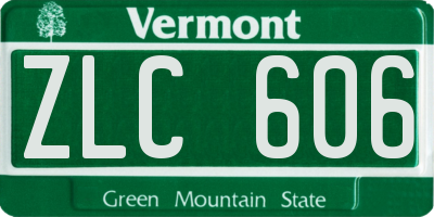 VT license plate ZLC606