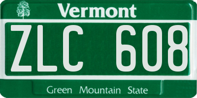 VT license plate ZLC608