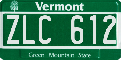 VT license plate ZLC612
