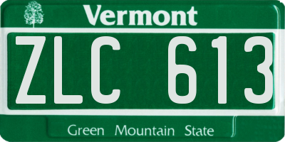 VT license plate ZLC613