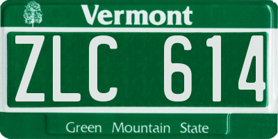 VT license plate ZLC614