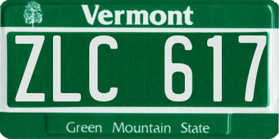 VT license plate ZLC617