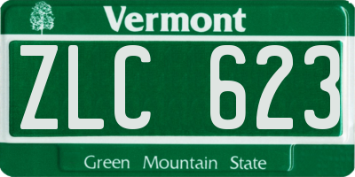 VT license plate ZLC623