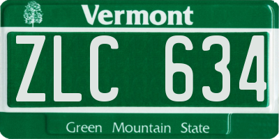 VT license plate ZLC634