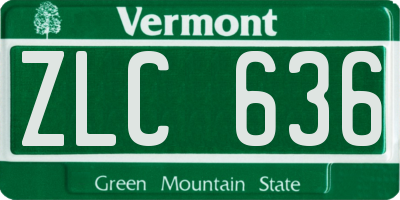 VT license plate ZLC636