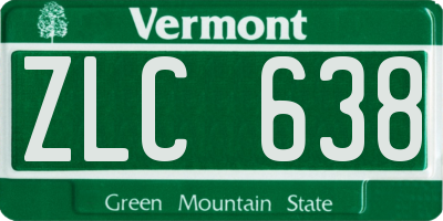 VT license plate ZLC638