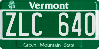 VT license plate ZLC640