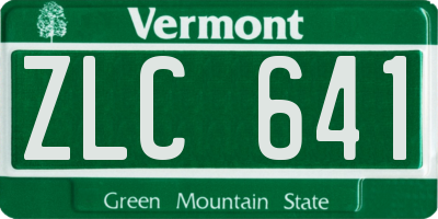 VT license plate ZLC641