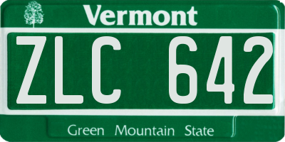 VT license plate ZLC642