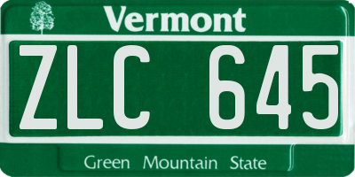 VT license plate ZLC645