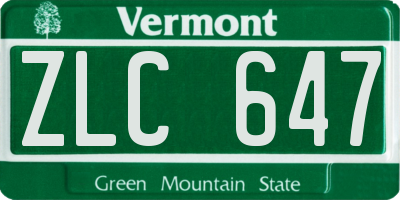 VT license plate ZLC647