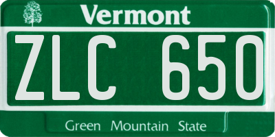 VT license plate ZLC650