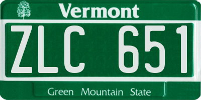 VT license plate ZLC651